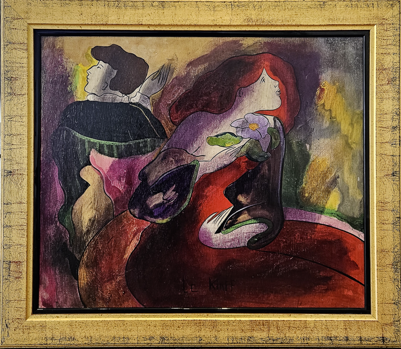 Mylène et Jim - Acrylique sur bois, par Linda Le Kinff