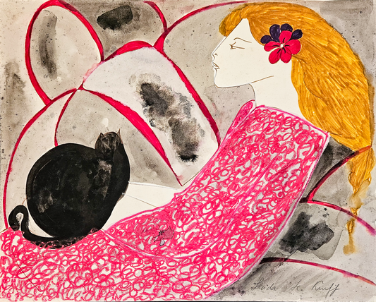 Mon chat - Aquarelle et pastels, par Linda Le Kinff