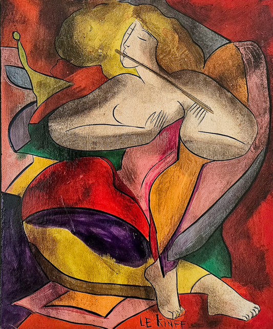 Flûte ma note - Acrylique sur bois, par Linda Le Kinff