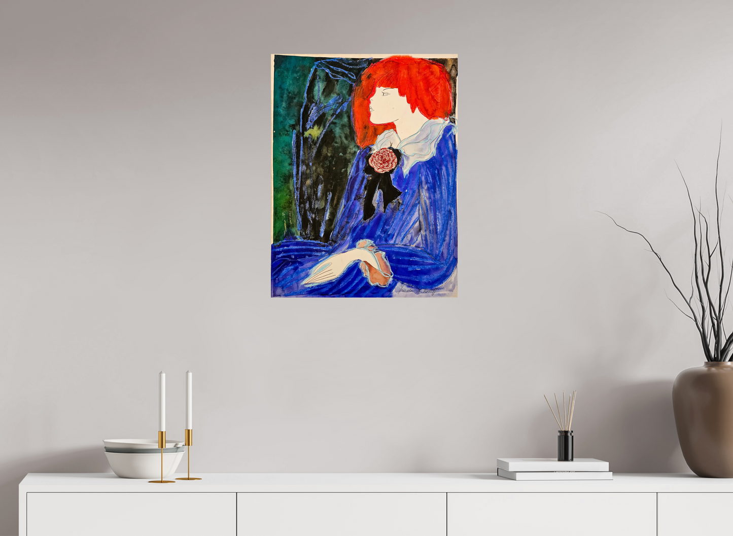 Arlette - Watercolor and pastels, by Linda Le Kinff