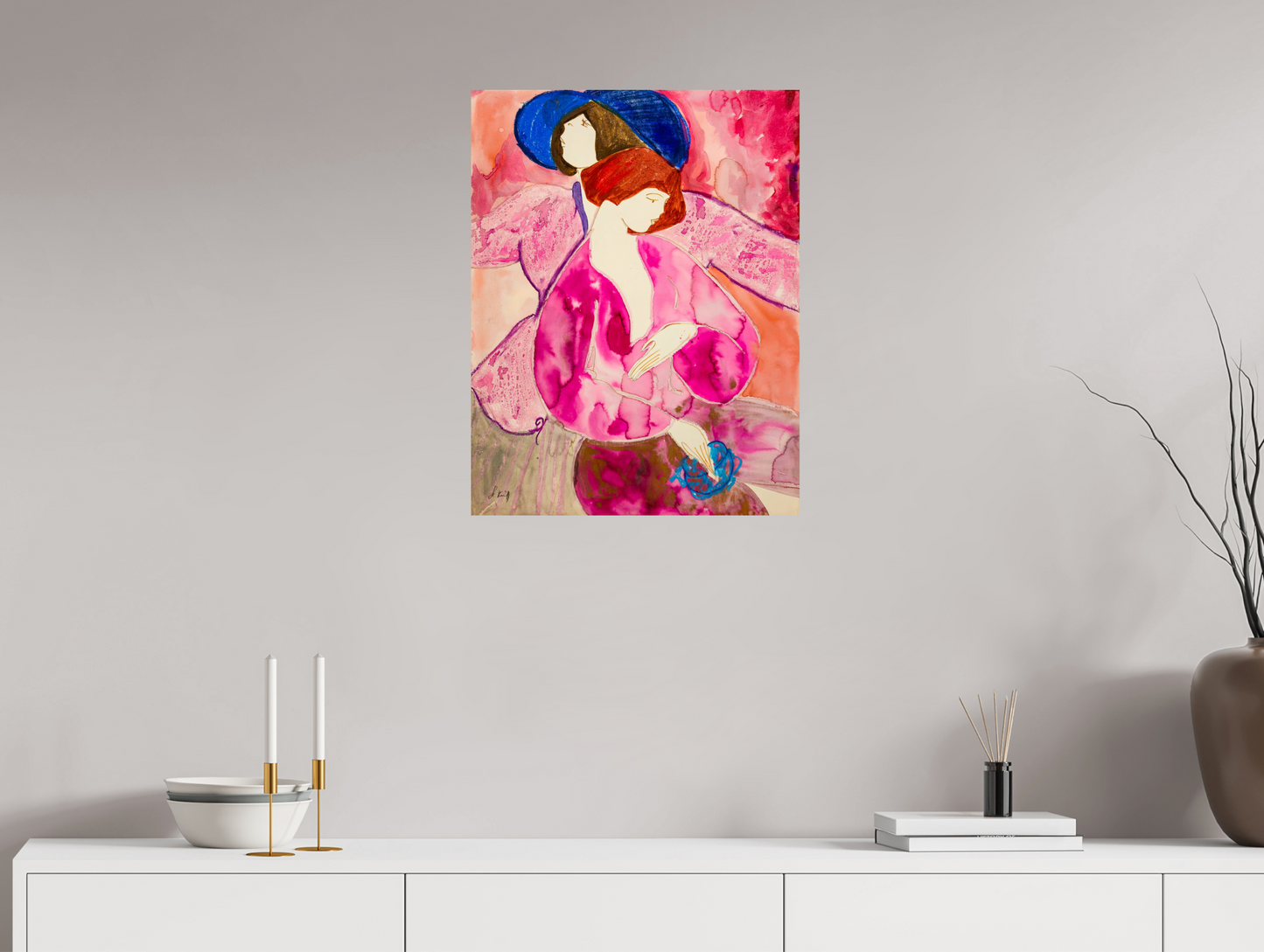 Tonight we're going out - Watercolor and pastels, by Linda Le Kinff