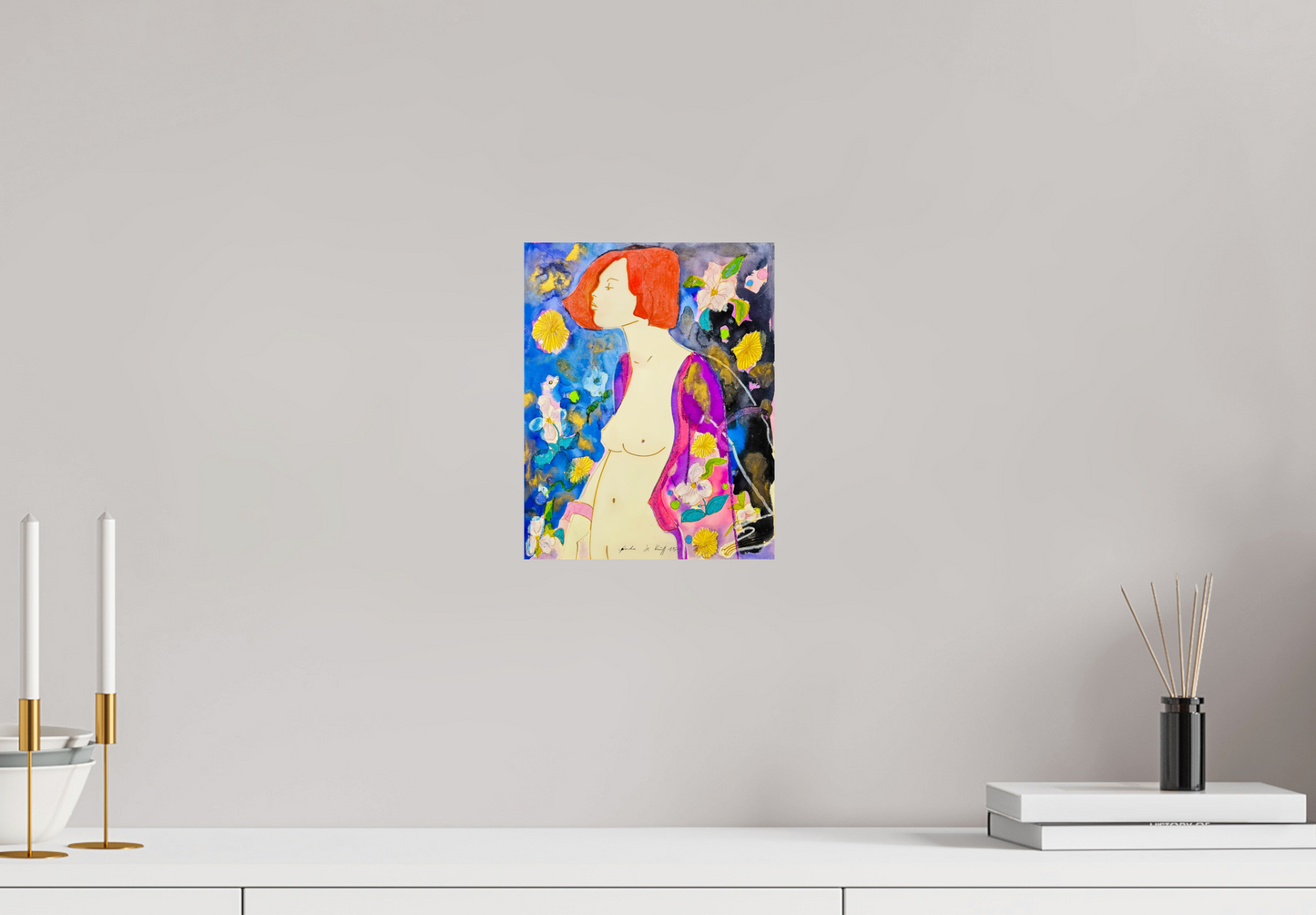 Fleur Victoire - Watercolor and pastels, by Linda Le Kinff