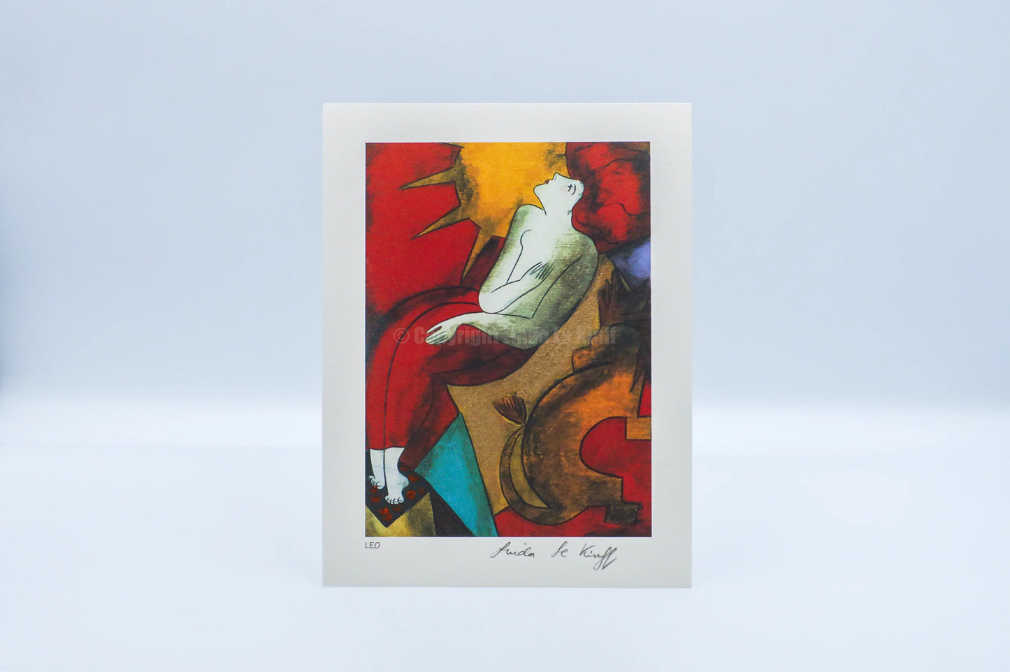 Original lithograph Astrological sign Leo