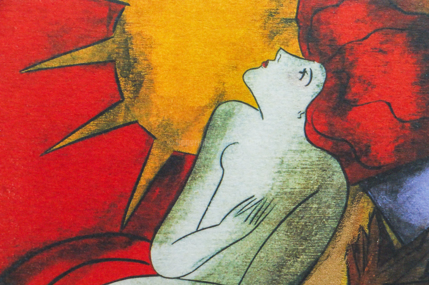 Original lithograph Astrological sign Leo