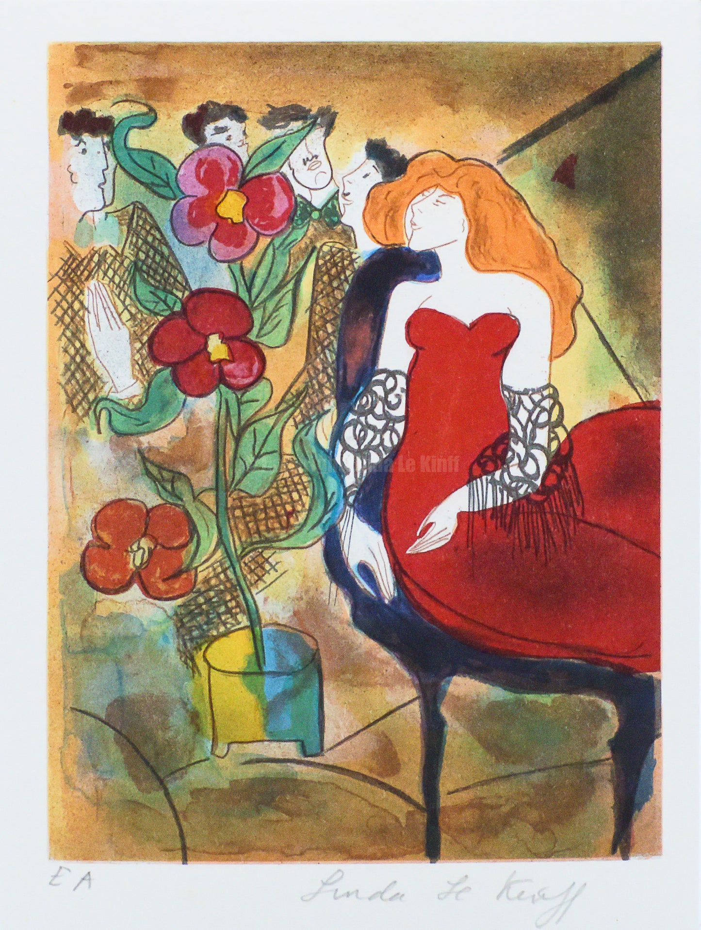 Mini lithograph No. 1 series of 16 Classics by Linda Le Kinff