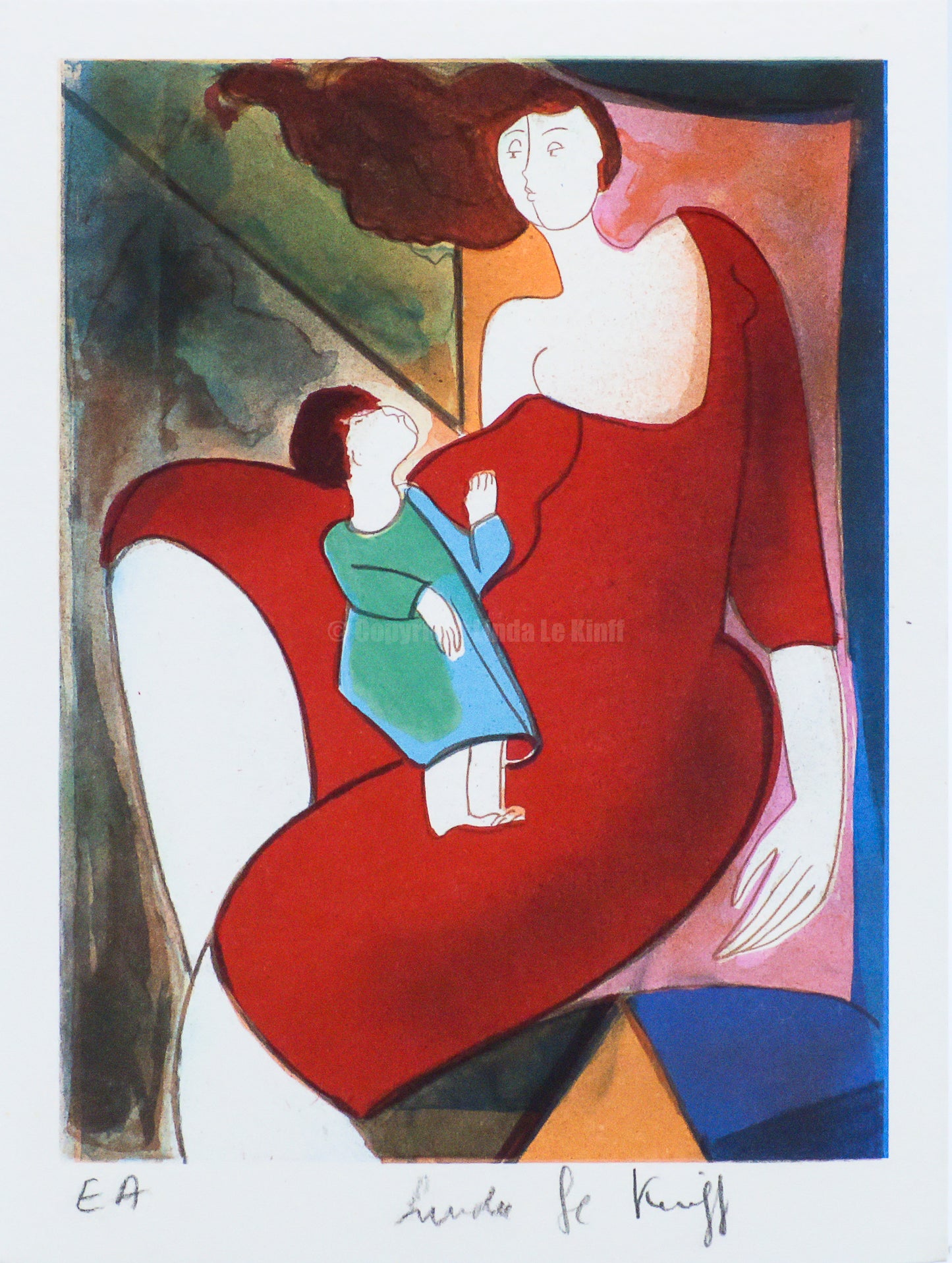 Mini lithograph No. 6 series of 16 Classics by Linda Le Kinff