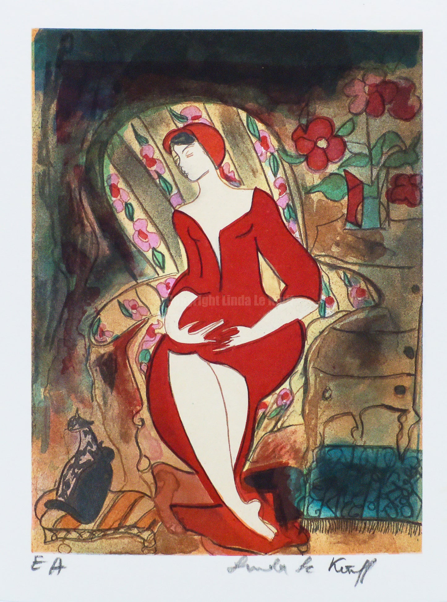 Mini lithograph No. 8 series of 16 Classics by Linda Le Kinff