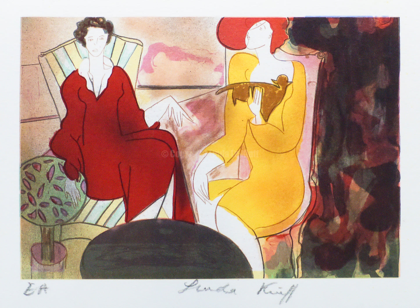 Mini lithograph No. 10 series of 16 Classics by Linda Le Kinff