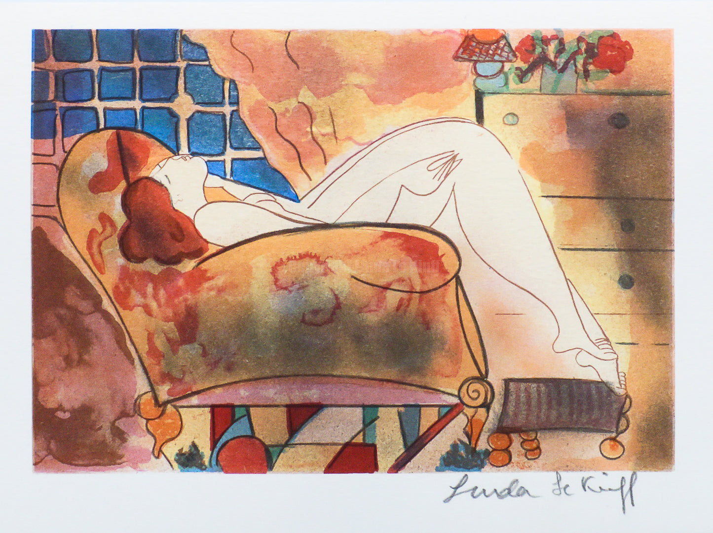 Mini lithograph No. 13 series of 16 Classics by Linda Le Kinff