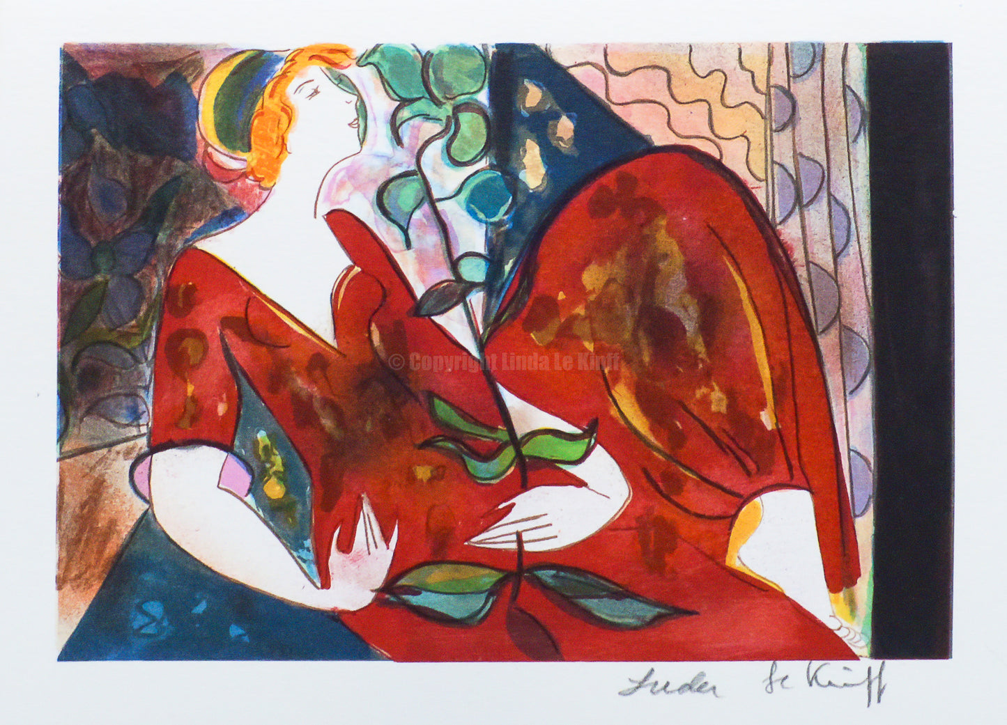 Mini lithograph No. 14 series of 16 Classics by Linda Le Kinff