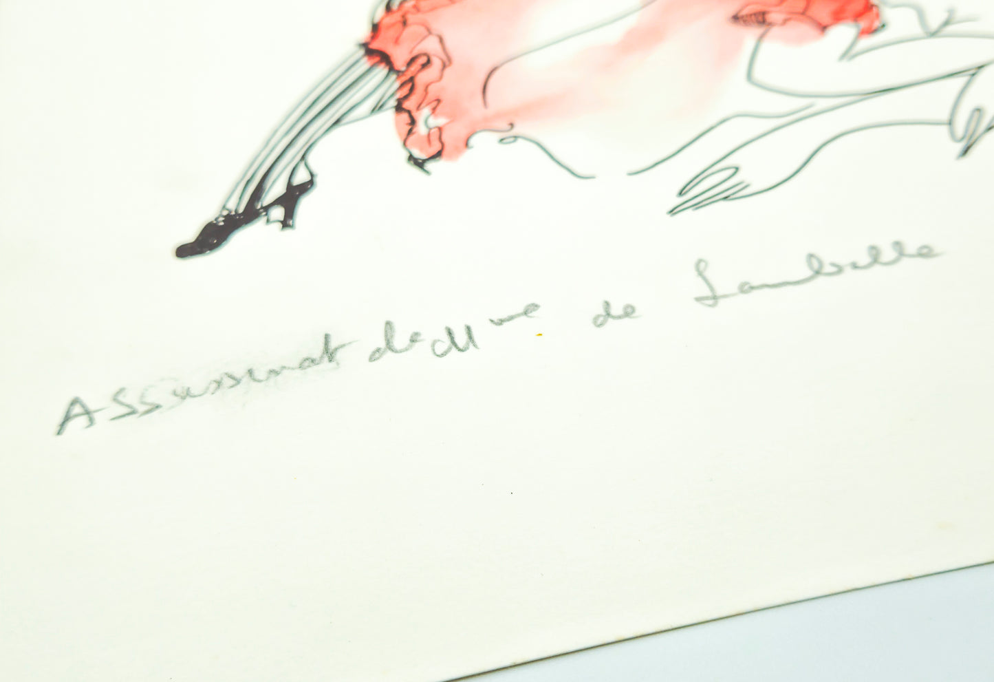 Original lithograph "Assassination of Mrs. Lamballe" French Revolution by Linda Le Kinff