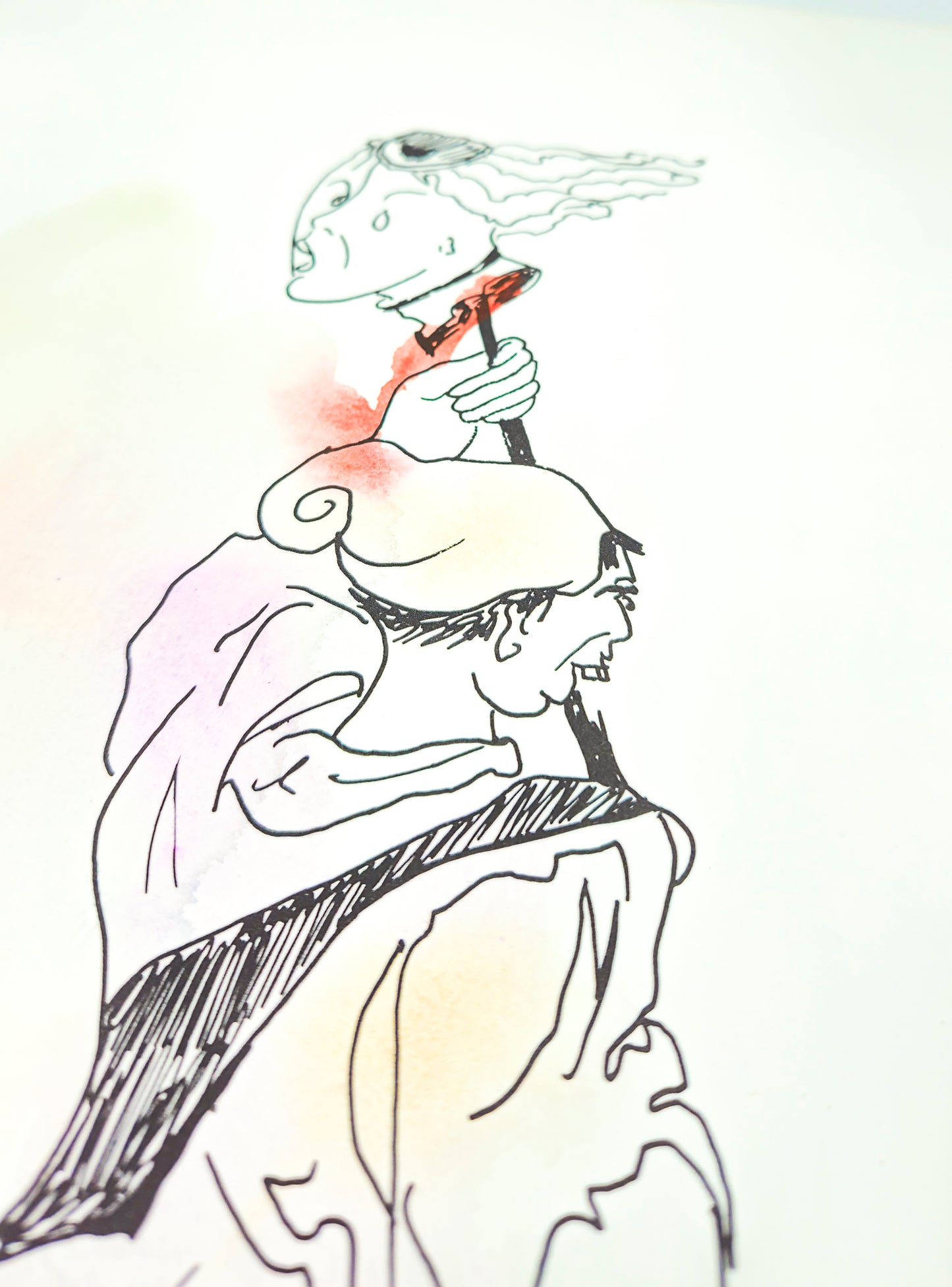 Original lithograph "Assassination of Mrs. Lamballe" French Revolution by Linda Le Kinff