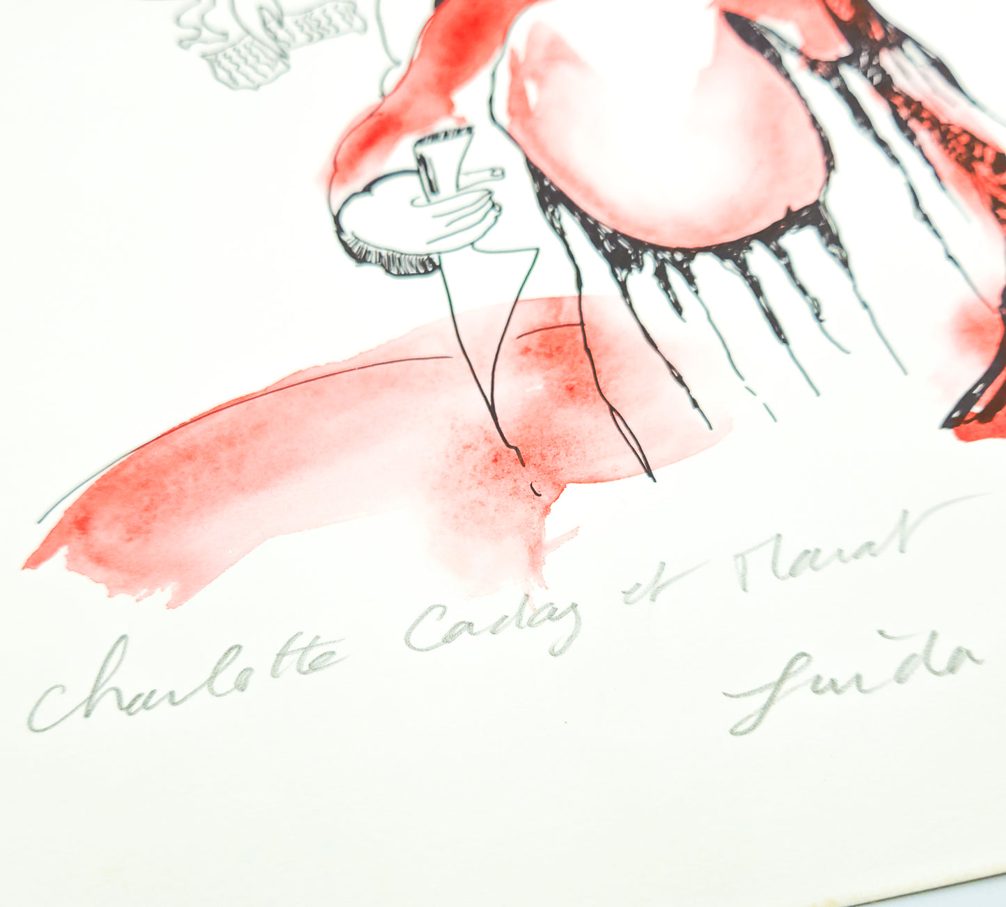 Original lithograph "Charlotte de Corday and Marat" French Revolution by Linda Le Kinff