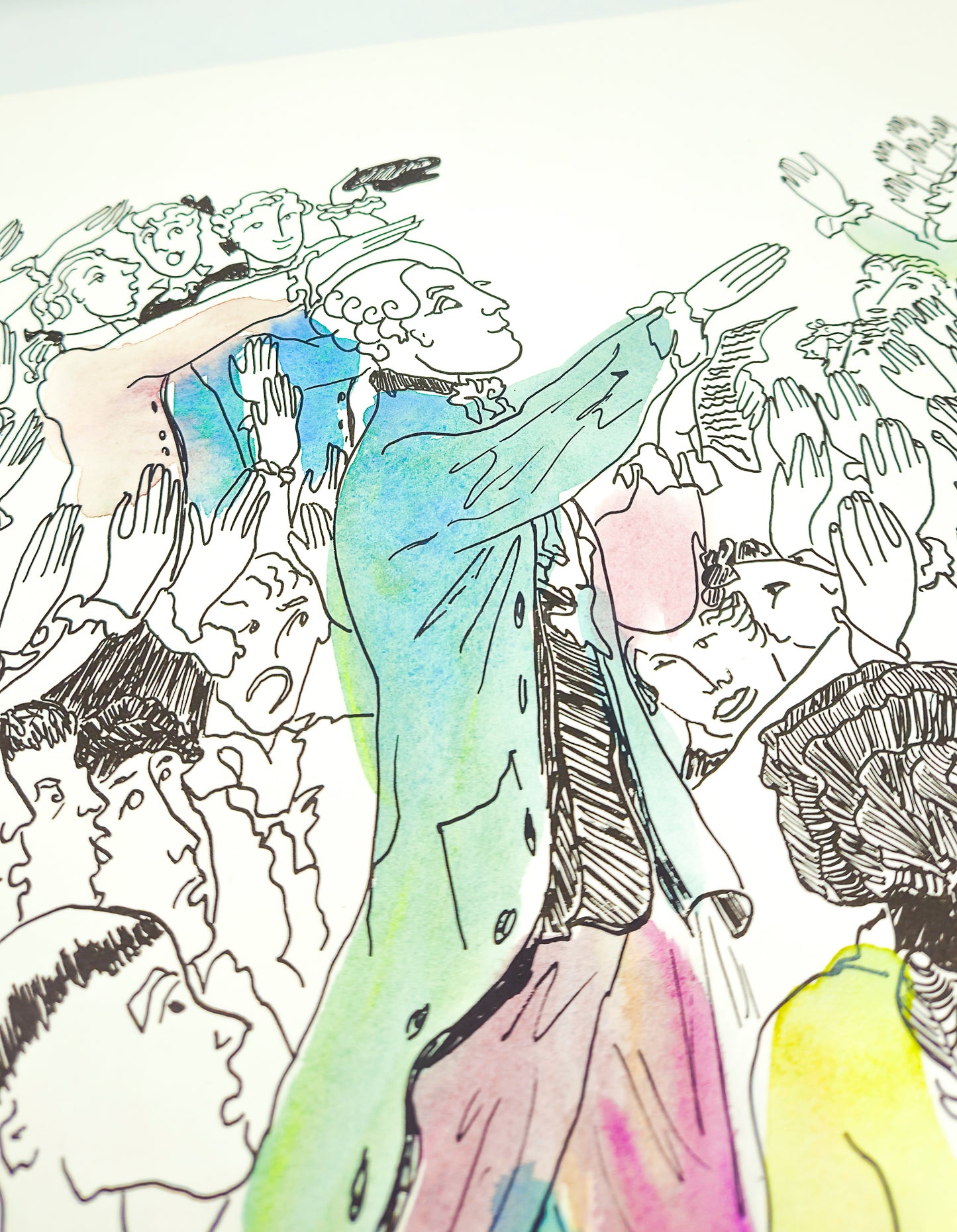 Original lithograph "Oath of the Tennis Court" French Revolution by Linda Le Kinff
