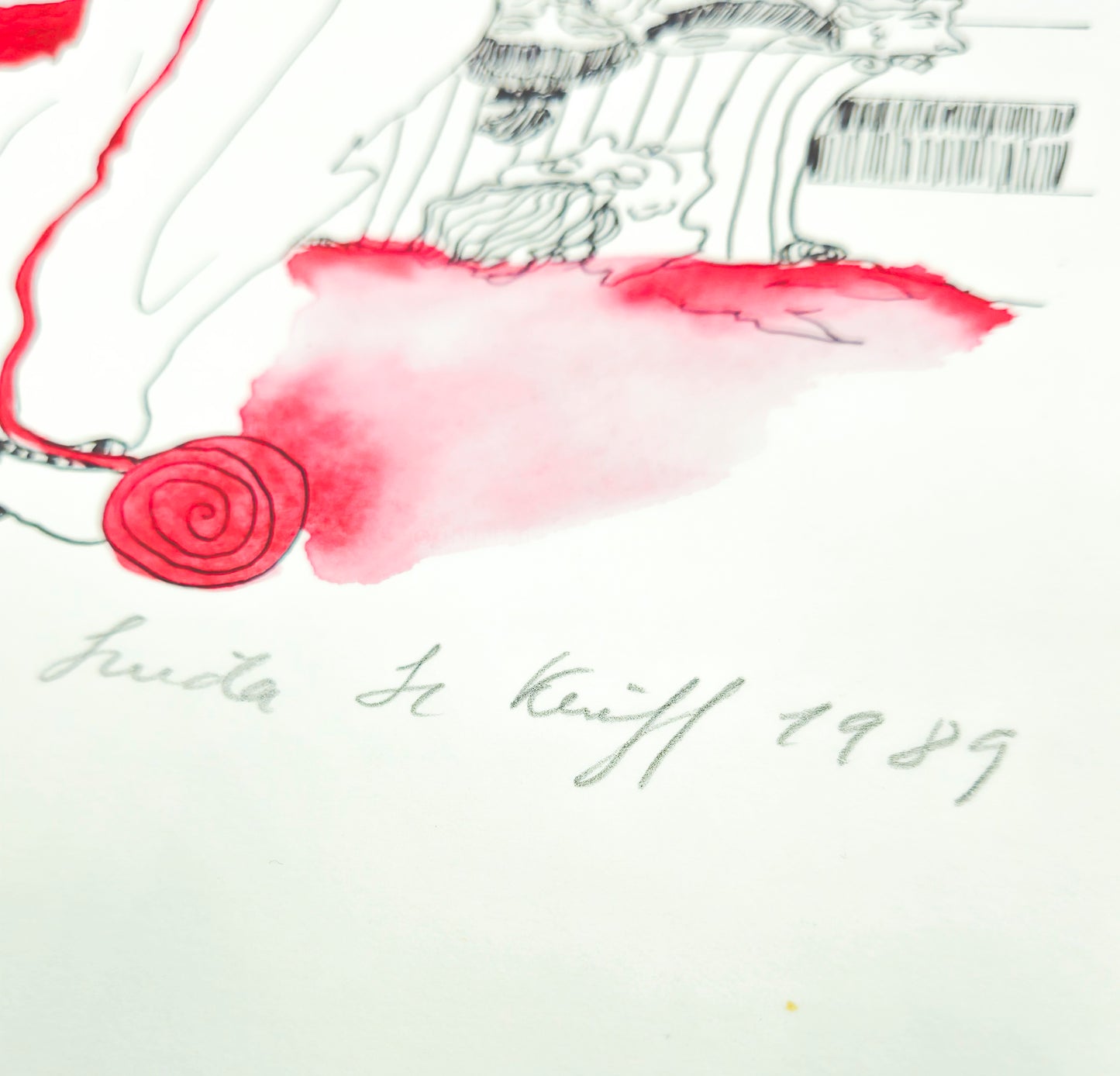 Original lithograph "Knitting woman at the guillotine" French Revolution by Linda Le Kinff