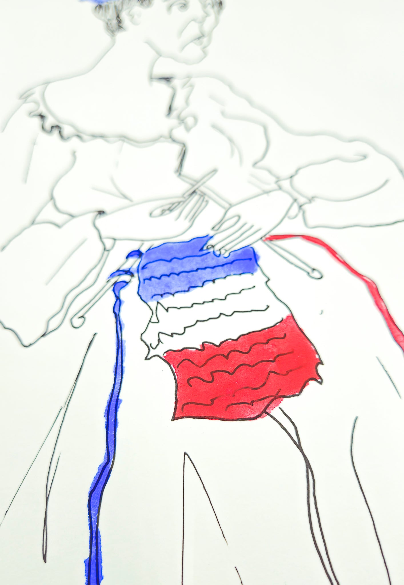 Original lithograph "Knitting woman at the guillotine" French Revolution by Linda Le Kinff