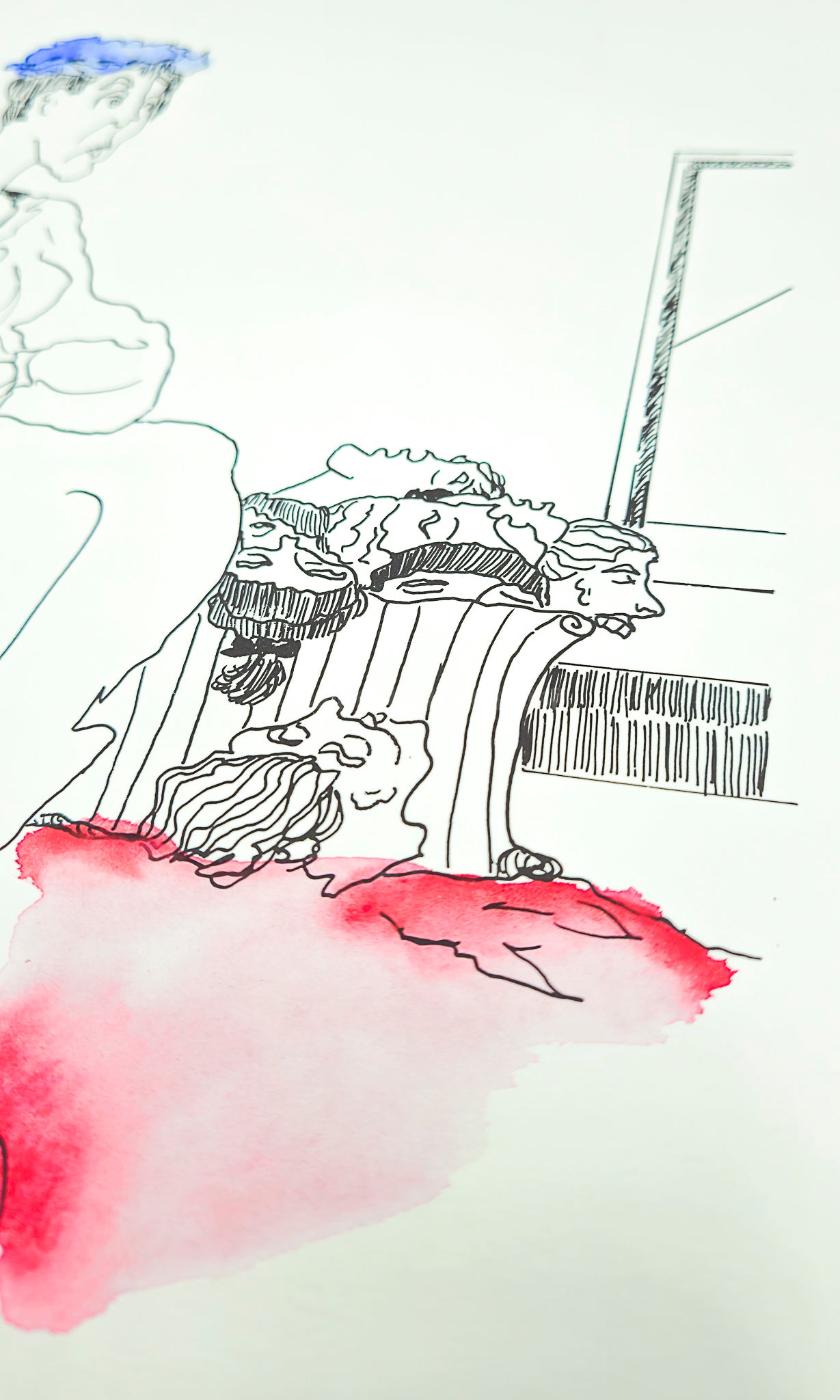 Original lithograph "Knitting woman at the guillotine" French Revolution by Linda Le Kinff