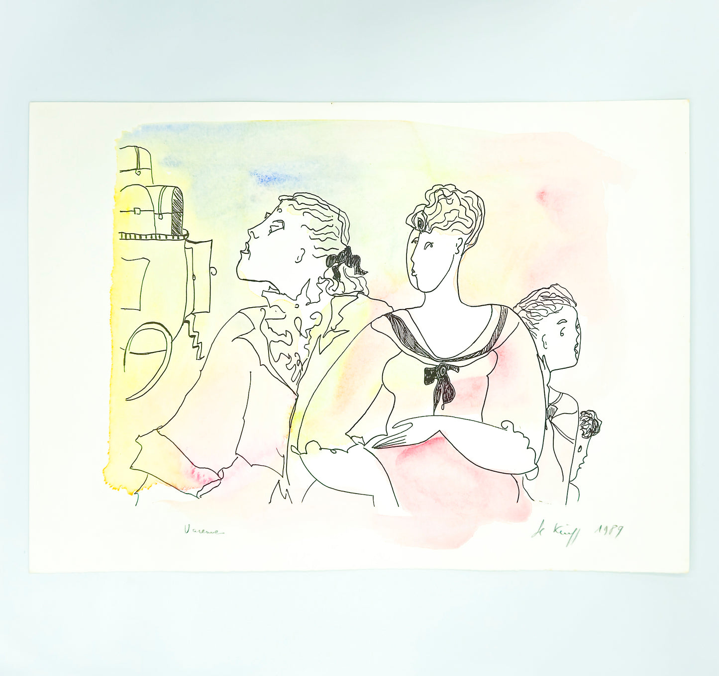 Original lithograph "Varennes" French Revolution by Linda Le Kinff