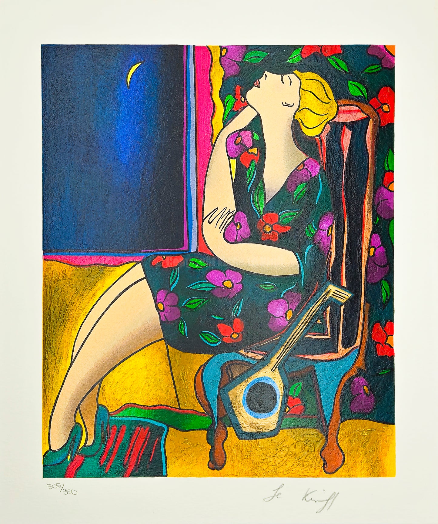 "Agatha at the Moon" – Screenprint by Linda Le Kinff on Arches Paper