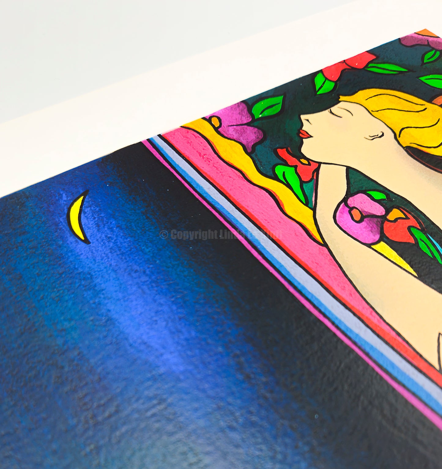 "Agatha at the Moon" – Screenprint by Linda Le Kinff on Arches Paper
