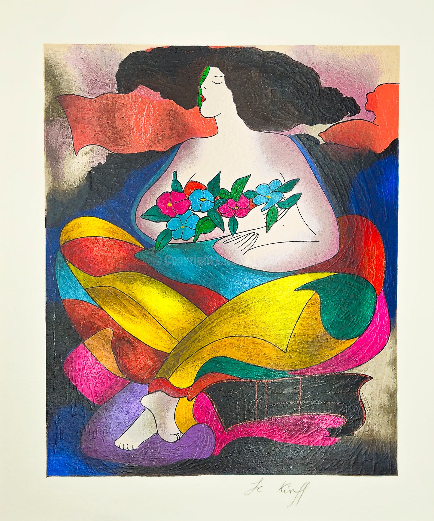 “Hello” – Screenprint by Linda Le Kinff on Arches Paper