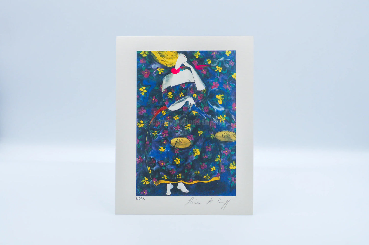 Libra Zodiac Lithograph — Hand-Finished by Linda Le Kinff
