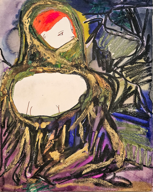 Rose du désert - Aquarelle et pastels, par Linda Le Kinff