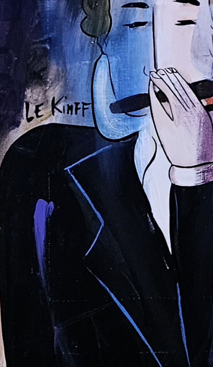 Fumeuses de cigares et un type - Acrylique sur toile par Linda Le Kinff