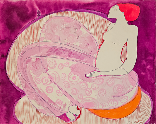 Violette - Aquarelle et pastels, par Linda Le Kinff
