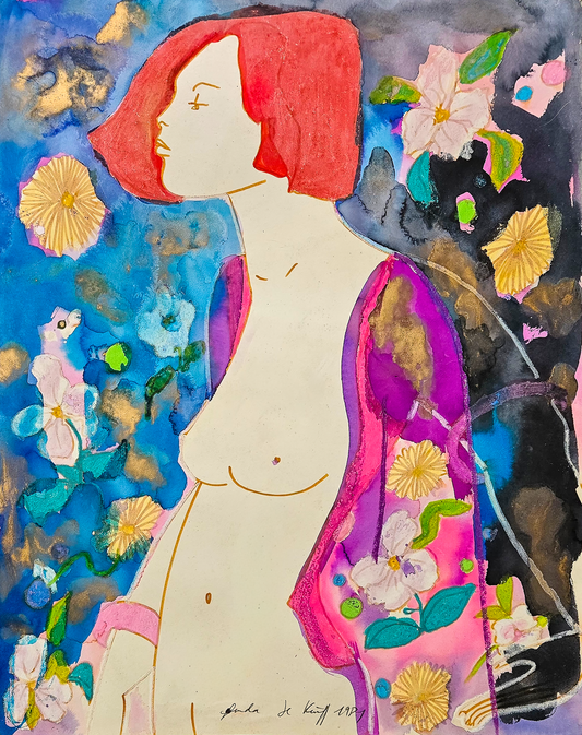 Fleur Victoire - Aquarelle et pastels, par Linda Le Kinff
