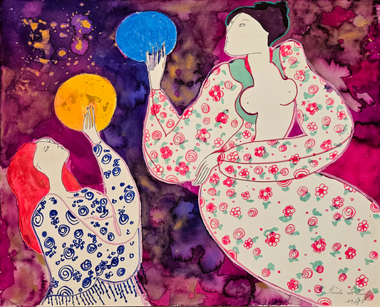 La jeu - Aquarelle et pastels, par Linda Le Kinff