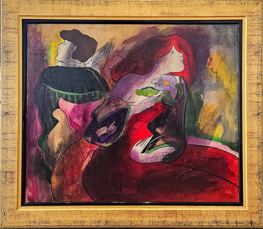 Mylène et Jim - Acrylique sur bois, par Linda Le Kinff