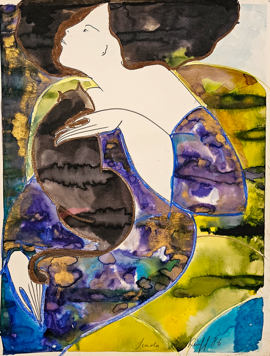 Maud - Aquarelle et pastels, par Linda Le Kinff