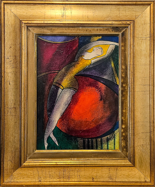 Eglantine la plus forte de la troupe - Acrylique sur bois, par Linda Le Kinff