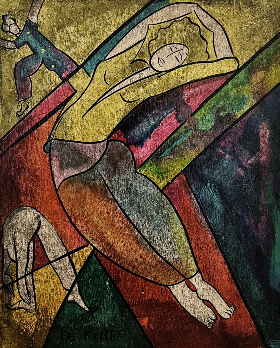 Rika - Acrylique sur bois, par Linda Le Kinff