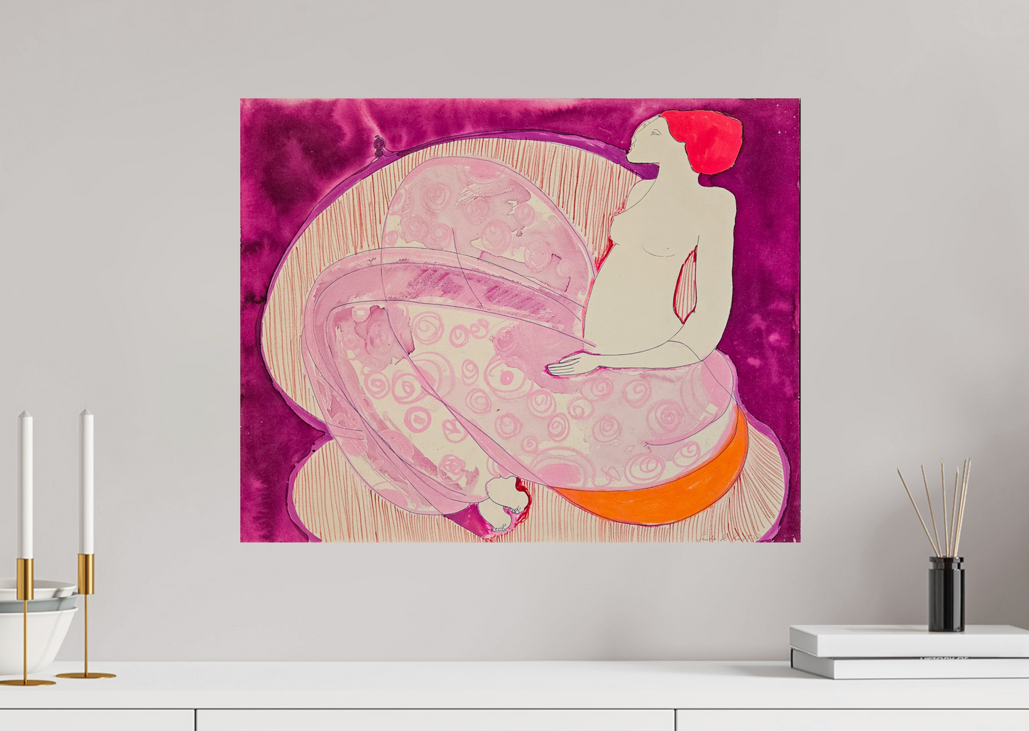 Violette - Watercolor and pastels, by Linda Le Kinff